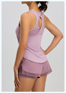 Top Deportivo de Malla con Espalda Cruzada para Mujer, Tallas Grandes, de Secado Rápido, Transpirable, Sin Mangas, para Yoga, Gimnasio, Correr, Venta al por Mayor - Product Image 2