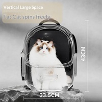 Sac de transport pour animaux de compagnie, portable, respirant, grande capacité, sac à bandoulière pour chat avec design de capsule spatiale, capacité de 5 kg, porte-animaux