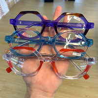 WP2409 Gafas de Moda, Montura Óptica Cuadrada Pequeña de Acetato Laminado, Combinación de Lentes Graduadas