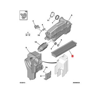 מסנן אוויר 1444.VK 1444.PT 1444.FE 9650608480 תואם מסנן אוויר מנוע פיג'ו 206 1.6 16v - Product Image 5