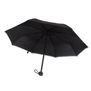 Solid Black 3 Fold Japanese Mini Style Metal Frame Custom Logo & Color Business Gift Manual <b>Umbrella</b> - Product Image 5