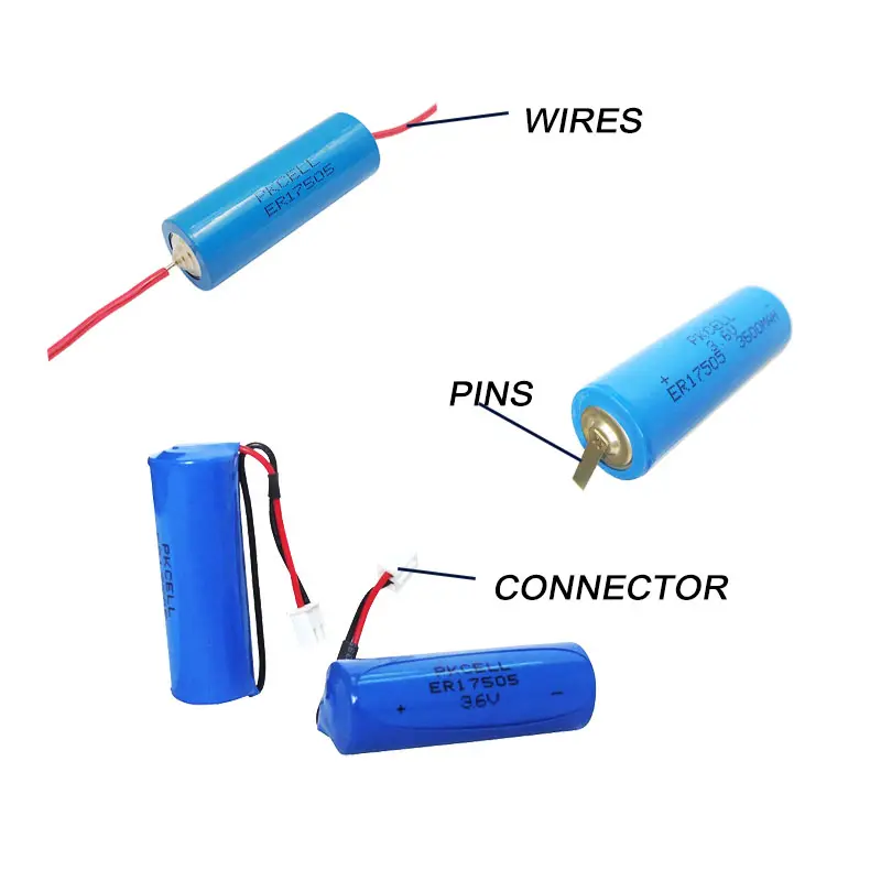 Customized OEM primary lithium battery Non rechargeable battery 3.6V ER17505 lithium battery with wire connector