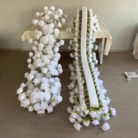 Chemin de table rustique personnalisé avec fleurs sauvages pour réception de mariage, chemin de table floral en verdure artificielle, rangées de fleurs en soie en gros