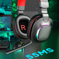 Casque Bluetooth V6.0 avec lumière LED RGB, casque portable, casque Bluetooth, casque musical pour téléphone portable