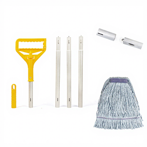 Serpillère manuelle en acier inoxydable à double usage (humide/sec) avec grande capacité d'absorption d'eau, tête en coton remplaçable, ensemble de têtes de cire - Product Image 3