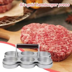Outils de cuisine antiadhésifs, barbecue, pique-nique, grille à double trou, mini presse à hamburgers manuelle, moule à hamburgers, presse à galettes - Product Image 5