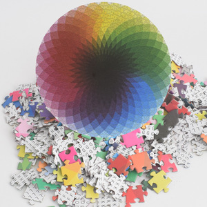 Puzzle rond en papier arc-en-ciel de 1000 couleurs, jouet anti-stress miniature personnalisé, puzzle mural pour adultes avec logo imprimé - Product Image 5