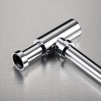 JOYHOO Évier tout cuivre Bouteille de déchets d'eau P-trap Siphon Anti-odeur Évier de cuisine Siphon Carton Argent Salle de bain Moderne 3 ans 12cm