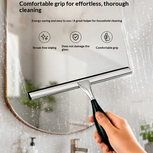 Großhandel Duschabzieher aus Edelstahl mit Silikonklinge und Wandhaken, Individuelles Logo und Farben für Hotel, Fitness-Studio, Einzelhandel - Product Image 3