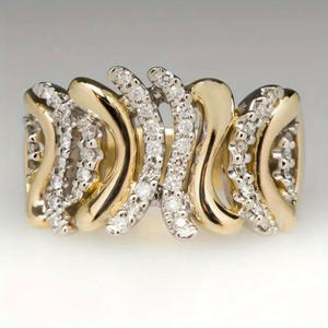 Anillo de Diamantes Chapado en Oro para Mujer A126, Corte Brillante Redondo, Color G Natural, Joyería para Uso Diario - Product Image 2