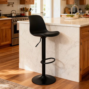 Tabourets <span class=keywords><strong>de</strong></span> <span class=keywords><strong>bar</strong></span> noirs personnalisés, style nordique, écologiques, durables, en plastique, vente directe d'usine, 360 °   Tabourets <span class=keywords><strong>de</strong></span> <span class=keywords><strong>bar</strong></span> noirs pivotants - Product Image 3