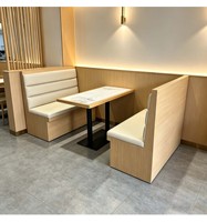 Ensemble de mobilier de salle à manger commercial en bois massif pour cantine, snack-bar, café, restaurant de hot pot, table, chaise, banquette, canapé, taille personnalisée