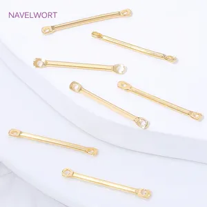 Conectores de Barra Larga de Latón Chapado en Oro de 18K de 20-40mm, Conectores para Joyería, Fornituras para Hacer Pendientes Colgantes DIY - Product Image 5