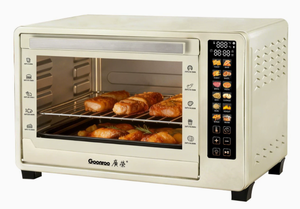 Horno Eléctrico de Sobremesa de Acero Inoxidable Blanco de 10L con Freidora de Aire y Tostadora, Control Mecánico y Ventana de Observación para Uso Doméstico - Product Image 3