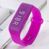 Bracelet intelligent multifonctionnel de haute qualité avec écran LED, suivi d'activité, podomètre et montre sport en silicone