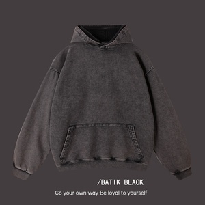 Sweat à capuche unisexe de luxe en gros, poids lourd, 100% coton, uni, teinture unie, surdimensionné, couleur anthracite - Product Image 5