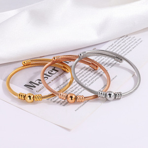 Bracelet en fil de câble en acier inoxydable fin, best-seller, bijou torsadé pour femmes et hommes - Product Image 3