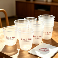 Gobelet personnalisé avec logo, jetable, écologique, en plastique givré, design Flex Stadium, pour fêtes et mariages