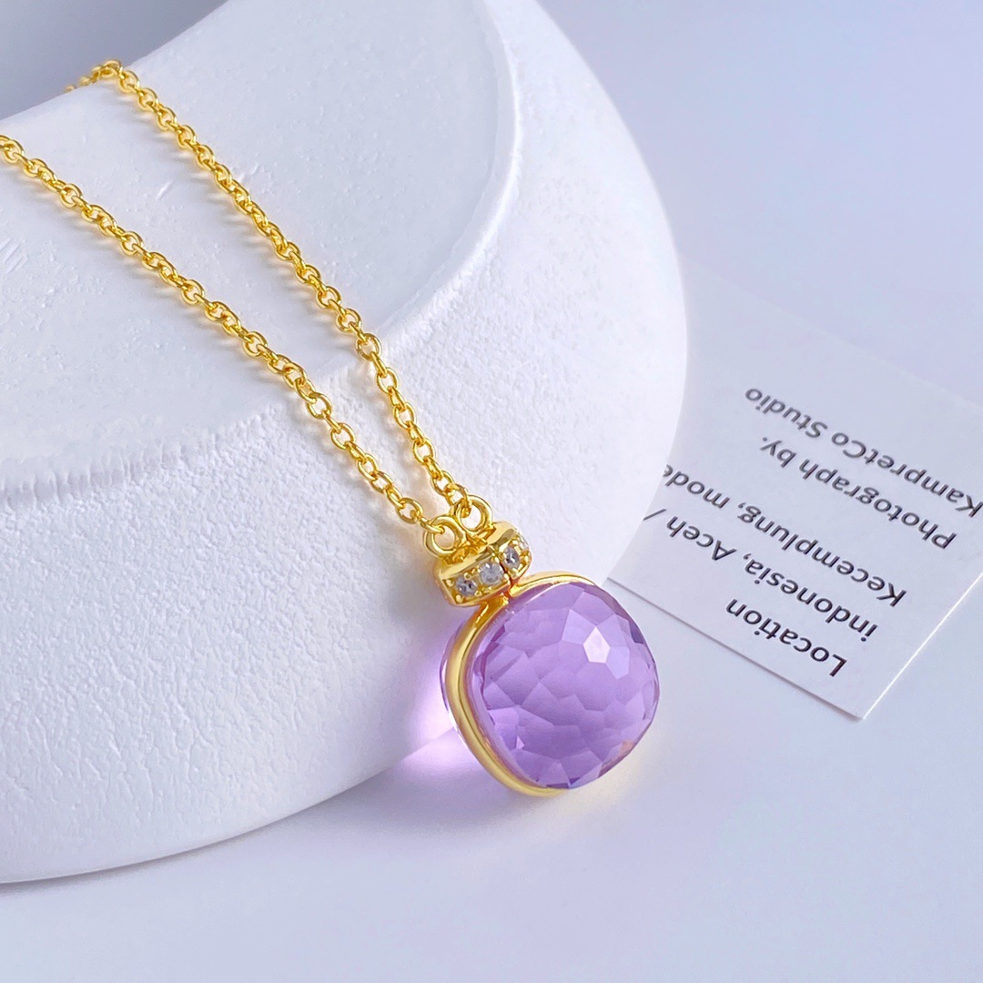 Necklace/golden purple (weight 7.5 grams)