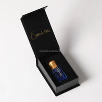 Boîte d'emballage de parfum d'huile essentielle d'oud de luxe avec couvercle, boîte de flacon d'attar magnétique rigide personnalisée en usine, 3 & 6 & 12 ml