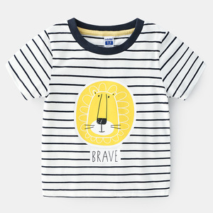 สินค้าขายดีในอาลีบาบา เสื้อยืดเด็กผู้ชายลายการ์ตูนพิมพ์ลายทาง ผ้าดรายฟิต คอตตอนอียิปต์ 100% - Product Image 1