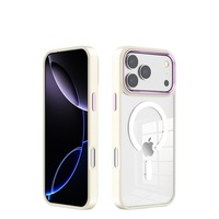 Coques pour iPhone 18 avec bords de couleur unie, coque magnétique transparente Apple 18 Pro Max, 17 Pro Max