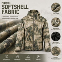 Veste bomber softshell en peau de requin, à capuche, coupe-vent, chaude, fermeture éclair, respirante, pour l'extérieur