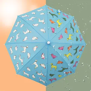 Mode Licorne Papillon Coupe-Vent Magique de Changement De Couleur Droite Enfant Enfant Parapluie