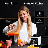 1800W Moderne Blender voor aanrechtblad, 30.000 RPM, 2L capaciteit, 5+ snelheden, fruit- en kruidenmolen, BPA-vrije kan, voor gebruik in de keuken