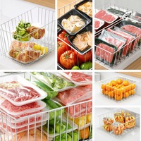 Grande grille rectangulaire pour réfrigérateur Paniers de réfrigérateur en fil métallique Corbeille à fruits Panier de tri pour congélateur