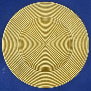 Platos de Cristal Nórdicos con Líneas Circulares Amarillas, Juego de Platos Redondos de Lujo para Cena, Ensaladas, Cocina, Fiestas, Bodas Elegantes - Product Image 1