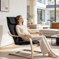 Fauteuil individuel moderne et minimaliste en bois massif, confortable et robuste, pour salon