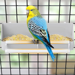 Comedero para Pájaros para Jaula, Comedero Colgante de Plástico con Ganchos, Dispensador de Agua con Perchas para Pequeños Periquitos, Ninfas, Canarios y Loros - Product Image 3