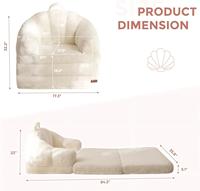 Canapé-lit convertible 2-en-1 pliable en fausse fourrure, pouf de sol individuel avec poignée, chaise longue confortable pour adultes