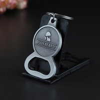 Ouvre-bouteille en alliage de Zinc sur mesure, porte-clés, pistolet en métal, émail noir, logo, ouvre-bouteille
