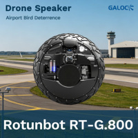 Robot d'inspection sphérique amphibie sans fil à longue portée avec télécommande et dispositifs de dissuasion d'oiseaux pour périmètre de piste