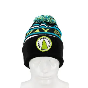 Topi beanie rajut anak laki-laki dan perempuan, beanie kustom dengan bordir, topi musim dingin warna-warni untuk pria dan wanita