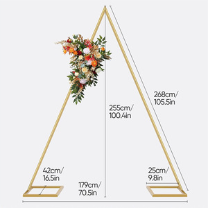 <span class=keywords><strong>Arco</strong></span> di picco floreale della navata dorata <span class=keywords><strong>un</strong></span> <span class=keywords><strong>arco</strong></span> di metallo con cornice squisita 8.3FT per la decorazione di laurea di nozze di compleanno - Product Image 2