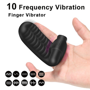 10 Frequenzen Batterie USB-Aufladung Klitoris-Stimulator <span class=keywords><strong>G</strong></span>-Punkt Vibrationsmassagegerät Wasserdichter Fingervibrator für Frauen - Product Image 2