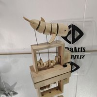 26.5X19CM En Bois À La Main Baleine Creative Anniversaire Vacances Cadeau Électrique Machines Jouet Décoration De Table Dropshipping DDP