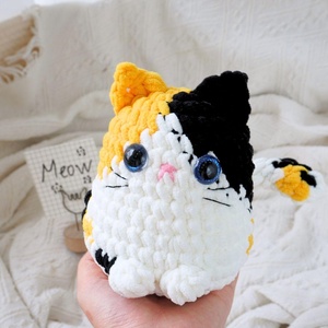 Kaiyue bebé ganchillo animales <span class=keywords><strong>de</strong></span> peluche ganchillo gato Plushie suave gato gordito Animal <span class=keywords><strong>de</strong></span> peluche Chenille hilo ganchillo gato Juguetes - Product Image 2