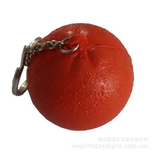 พวงกุญแจลูกบอลบีบคลายเครียดรูปส้ม ของเล่นสำหรับเด็ก ตกแต่งกระเป๋าเป้ - Product Image 4