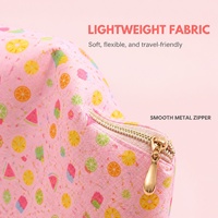 Pochette cosmétique personnalisée Royal Fair, sac de maquillage portable en polyester imprimé, sac de rangement cosmétique durable aux couleurs fruitées pour filles