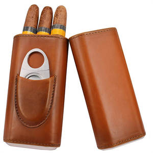 Ea335ที่ใส่ซิการ์แบบพกพาสำหรับเดินทางกอล์ฟที่ตัดแบบกำหนดเองหรูหรากล่องหนัง PU มี3ช่องใส่ซิการ์แบบพกพาสำหรับการจัดเก็บกอล์ฟ - Product Image 1