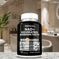 Capsules NAD+ de haute qualité 18 en 1 Trans Resveratrol Quercetin Complément alimentaire Antioxydant Compléments alimentaires pour la santé Capsules NAD