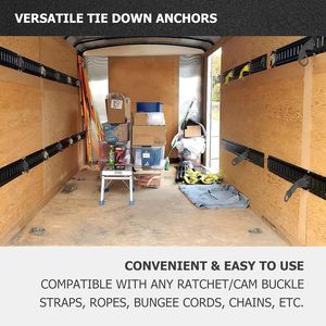 Lot de 4 anneaux toriques E-Track et 2 ancrages de fixation à corde de 2 po x 6 po, capacité de charge de 1500 lb <span class=keywords><strong>pour</strong></span> camion, remorque fermée, camionnette à plateau - Product Image 2