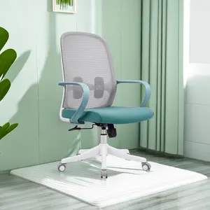 도매 저렴한 스타일 인체 공학적 회전 사무실 메쉬 의자 고정 팔걸이 메쉬 미드백 사무실 의자 높이 조절