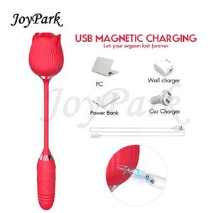 JoyPark <span class=keywords><strong>Amazon</strong></span> Rose Flower Suction Vibrator Telescopic Jump Egg Vibration Thrusting Dildo Vibrator Sex Toy Vendors for Couples - Product Image 4