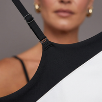 Soutien-gorge de yoga tendance en nylon et élasthanne respirant à blocs de couleurs contrastées pour femmes, idéal pour la gym, le fitness et le quotidien