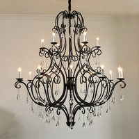 Lustre personnalisé vintage rétro en métal et cristal pour salon, escalier duplex, plafond, décoration intérieure, éclairage